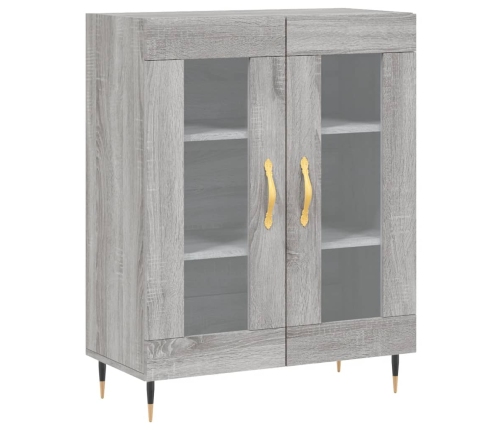 Aparador alto madera contrachapada gris sonoma 69,5x34x180 cm