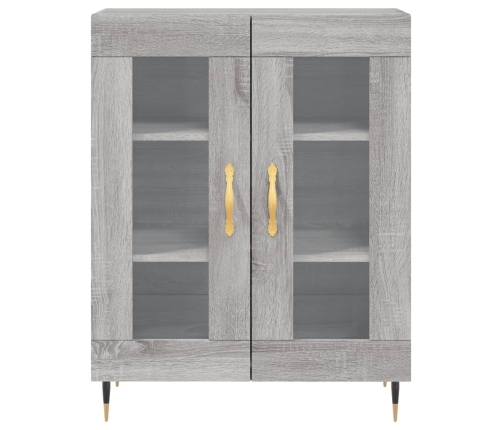 Aparador alto madera contrachapada gris sonoma 69,5x34x180 cm