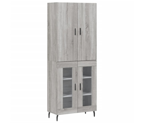 Aparador alto madera contrachapada gris sonoma 69,5x34x180 cm