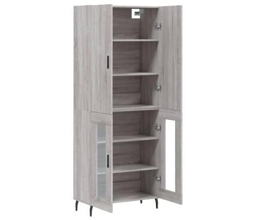 Aparador alto madera contrachapada gris sonoma 69,5x34x180 cm