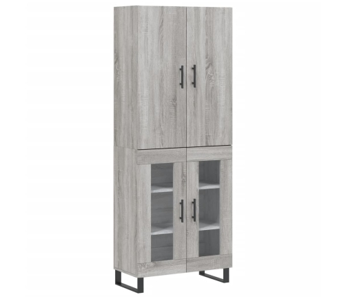 Aparador alto madera contrachapada gris sonoma 69,5x34x180 cm