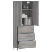 Aparador alto madera contrachapada gris sonoma 69,5x34x180 cm