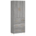 Aparador alto madera contrachapada gris sonoma 69,5x34x180 cm