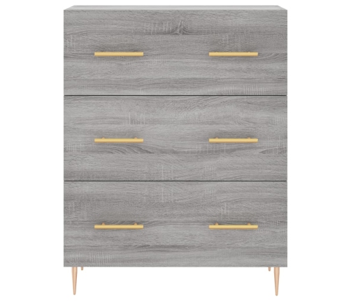 Aparador alto madera contrachapada gris sonoma 69,5x34x180 cm