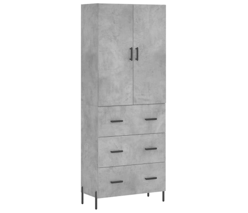 Aparador alto madera contrachapada gris hormigón 69,5x34x180 cm