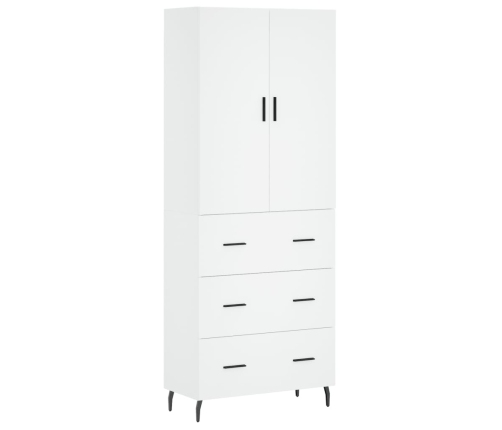 Aparador alto madera contrachapada blanco 69,5x34x180 cm