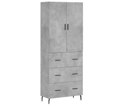 Aparador alto madera contrachapada gris hormigón 69,5x34x180 cm