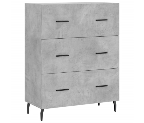 Aparador alto madera contrachapada gris hormigón 69,5x34x180 cm