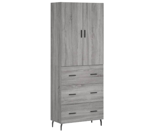 Aparador alto madera contrachapada gris sonoma 69,5x34x180 cm