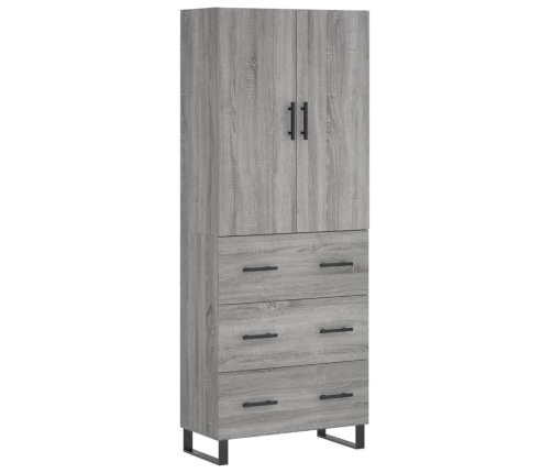 Aparador alto madera contrachapada gris sonoma 69,5x34x180 cm