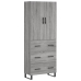 Aparador alto madera contrachapada gris sonoma 69,5x34x180 cm