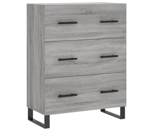 Aparador alto madera contrachapada gris sonoma 69,5x34x180 cm