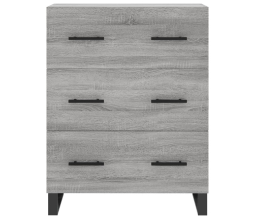 Aparador alto madera contrachapada gris sonoma 69,5x34x180 cm