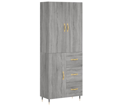 Aparador alto madera contrachapada gris sonoma 69,5x34x180 cm