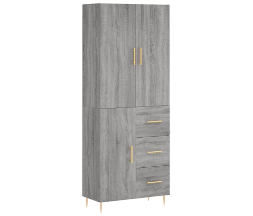 Aparador alto madera contrachapada gris sonoma 69,5x34x180 cm