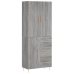 Aparador alto madera contrachapada gris sonoma 69,5x34x180 cm