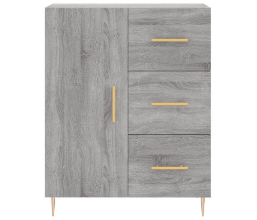 Aparador alto madera contrachapada gris sonoma 69,5x34x180 cm