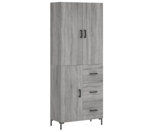 Aparador alto madera contrachapada gris sonoma 69,5x34x180 cm