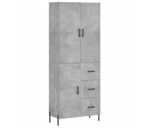 Aparador alto madera contrachapada gris hormigón 69,5x34x180 cm