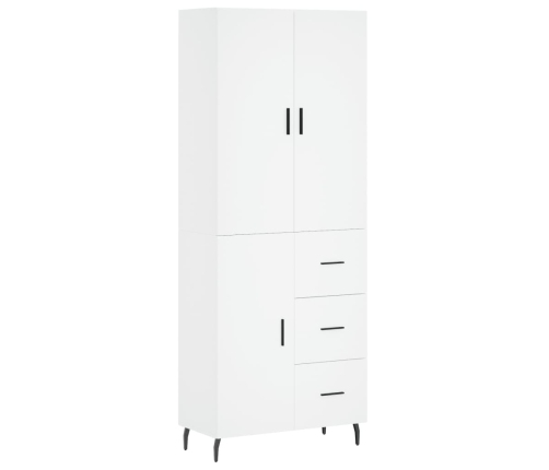 Aparador alto madera contrachapada blanco 69,5x34x180 cm