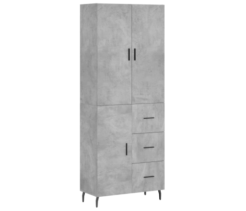 Aparador alto madera contrachapada gris hormigón 69,5x34x180 cm