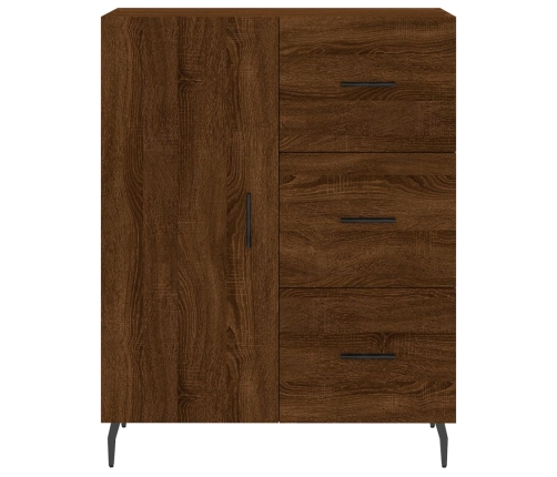 Aparador alto madera contrachapada marrón roble 69,5x34x180 cm