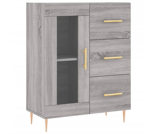 Aparador alto madera contrachapada gris sonoma 69,5x34x180 cm