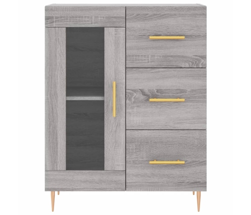 Aparador alto madera contrachapada gris sonoma 69,5x34x180 cm