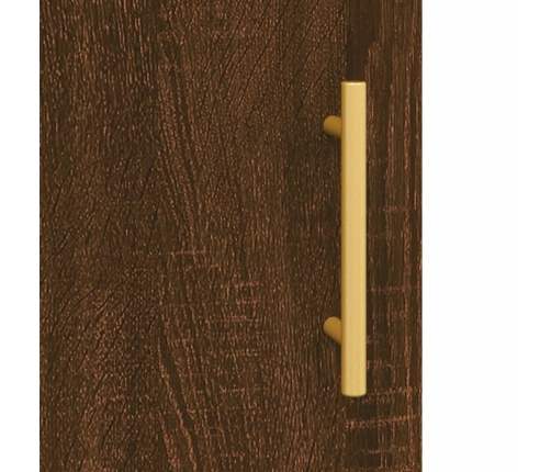 Aparador alto madera contrachapada marrón roble 69,5x34x180 cm