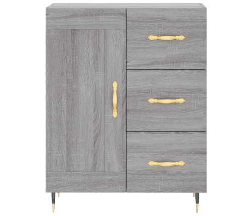 Aparador alto madera contrachapada gris sonoma 69,5x34x180 cm