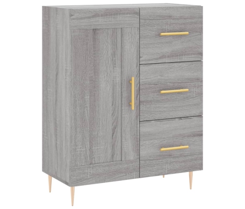 Aparador alto madera contrachapada gris sonoma 69,5x34x180 cm