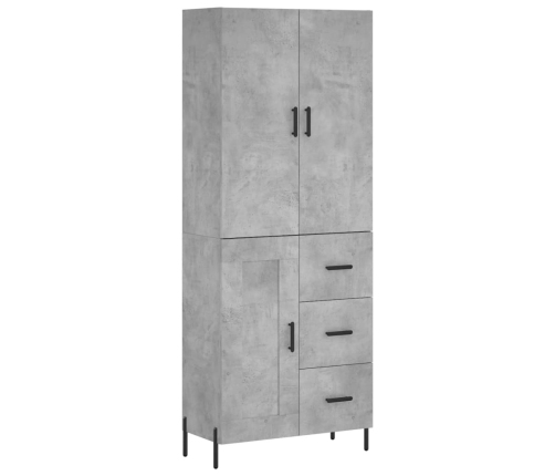 Aparador alto madera contrachapada gris hormigón 69,5x34x180 cm