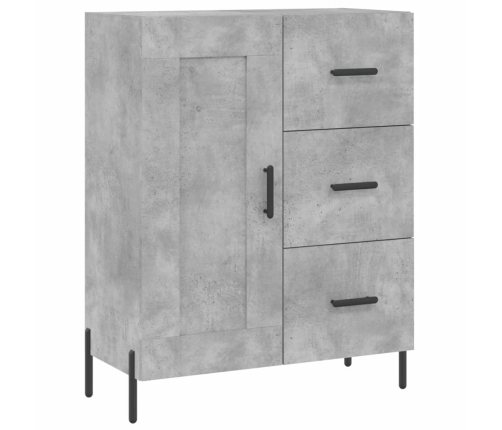 Aparador alto madera contrachapada gris hormigón 69,5x34x180 cm