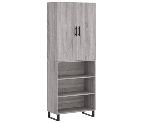 Aparador alto madera contrachapada gris sonoma 69,5x34x180 cm