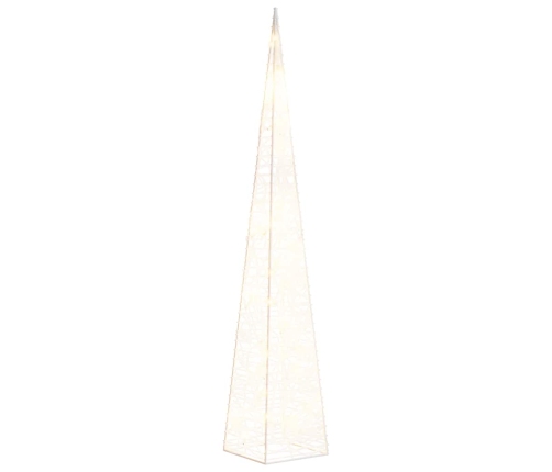 Cono de luz navideño 30 LED blanco cálido 60 cm acrílico