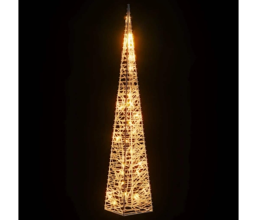 Cono de luz navideño 30 LED blanco cálido 60 cm acrílico