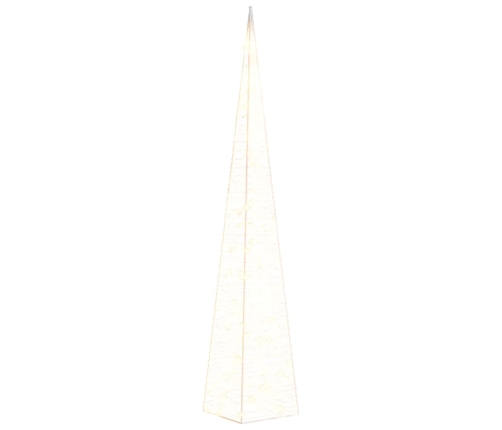 Cono de luz navideño 60 LED blanco cálido 120 cm acrílico