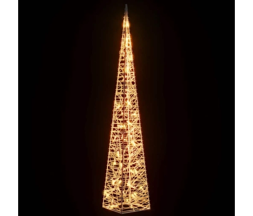 Cono de luz navideño 60 LED blanco cálido 120 cm acrílico