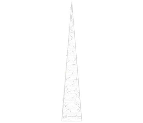 Cono de luz navideño 60 LED blanco cálido 120 cm acrílico