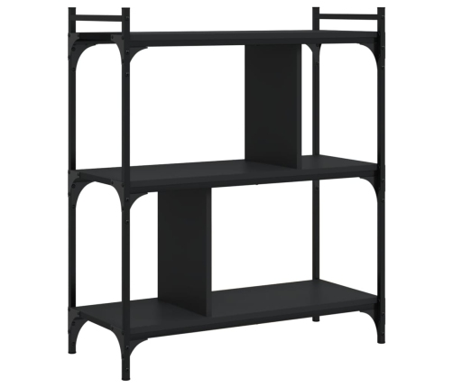 Librería de 3 estantes madera de ingeniería negro 76x32x88 cm