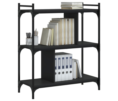 Librería de 3 estantes madera de ingeniería negro 76x32x88 cm