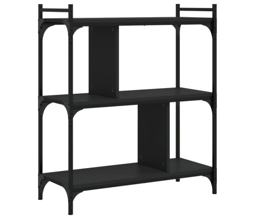 Librería de 3 estantes madera de ingeniería negro 76x32x88 cm