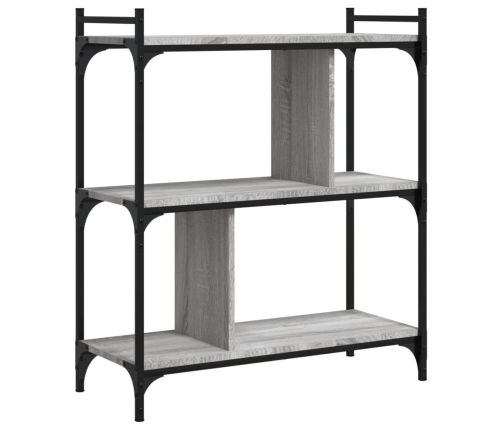 Librería 3 estantes madera ingeniería gris Sonoma 76x32x88 cm