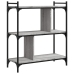 Librería 3 estantes madera ingeniería gris Sonoma 76x32x88 cm