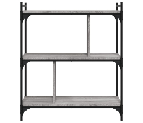 Librería 3 estantes madera ingeniería gris Sonoma 76x32x88 cm