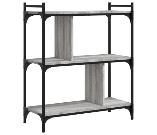 Librería 3 estantes madera ingeniería gris Sonoma 76x32x88 cm