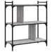 Librería 3 estantes madera ingeniería gris Sonoma 76x32x88 cm