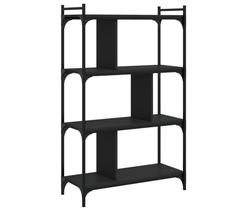 Librería de 4 estantes madera de ingeniería negra 76x32x123 cm