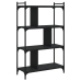 Librería de 4 estantes madera de ingeniería negra 76x32x123 cm