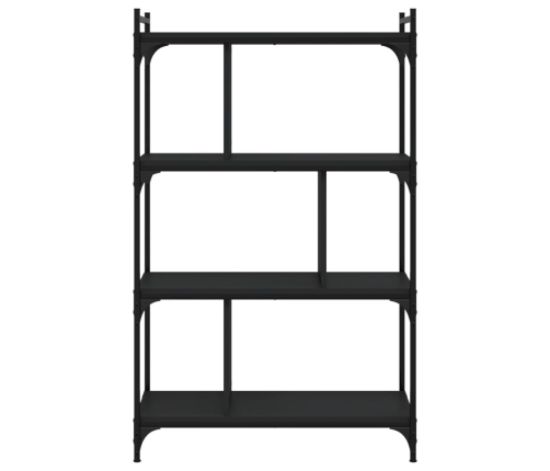 Librería de 4 estantes madera de ingeniería negra 76x32x123 cm